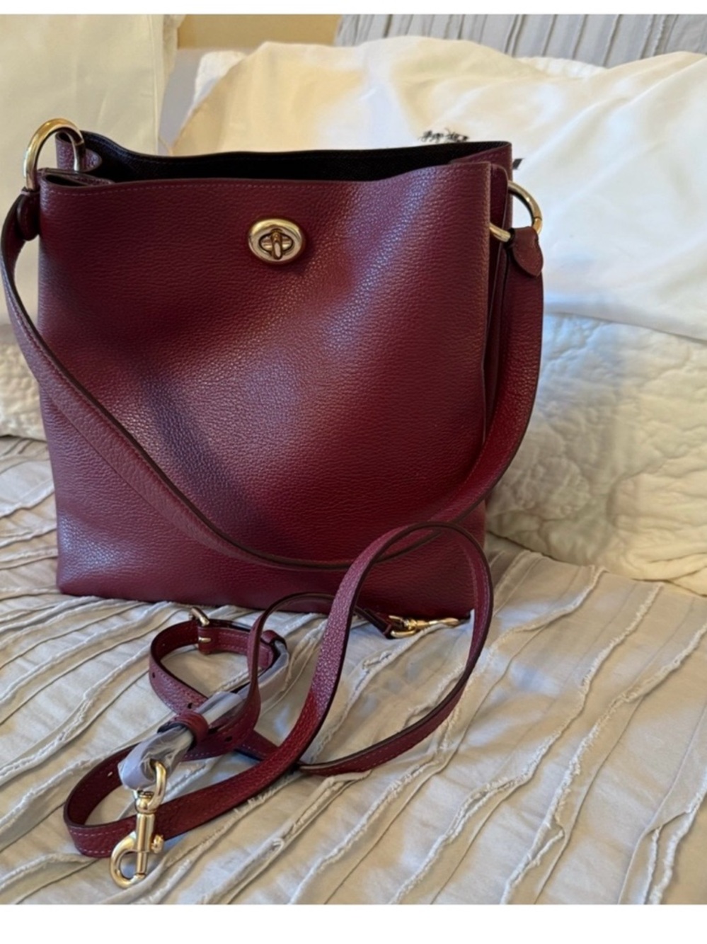 Coach Pebbled Leather Shoulder Bag in Rose - Picture 2 of 7